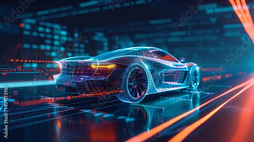 New software defined vehicle system chip enhances automotive sector with firs. Concept Automotive Industry, Software-Defined Vehicles, Advanced Chip Technology, Innovation in Automotive Sector. Car