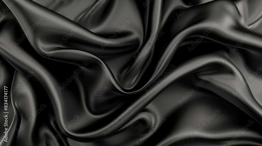 Fototapeta premium A black fabric with a shiny texture