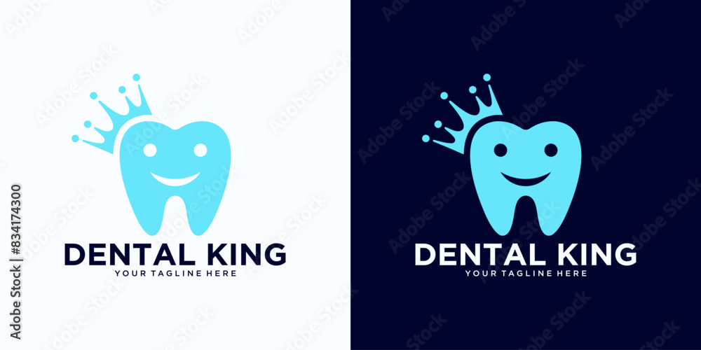 dental king logo design, with the concept of smiling teeth wearing a crown for dental care, dental clinic dental king logo design, with the concept of smiling teeth wearing a crown for dental care, dental clinic
