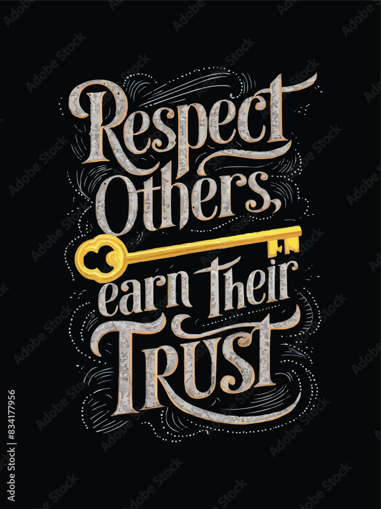 Chalkboard illustration with intricate typography and a golden key emphasizes the motivational quote with a solid background Chalkboard illustration with intricate typography and a golden key emphasizes the motivational quote with a solid background