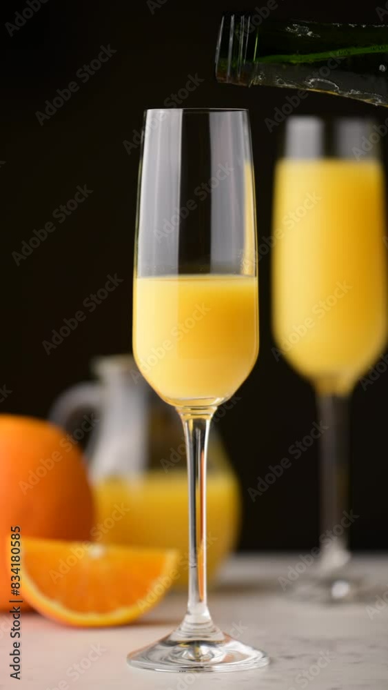 Mimosa, orange and champage cocktail