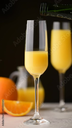 Mimosa, orange and champage cocktail