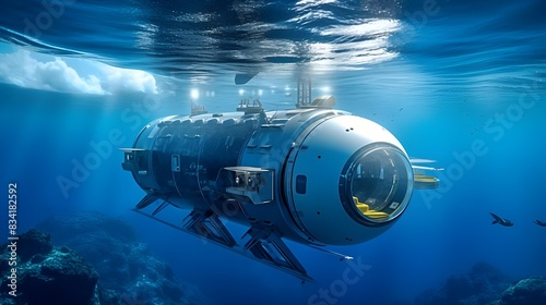 Wallpaper Mural Advanced Underwater Submarine in Deep Ocean Torontodigital.ca