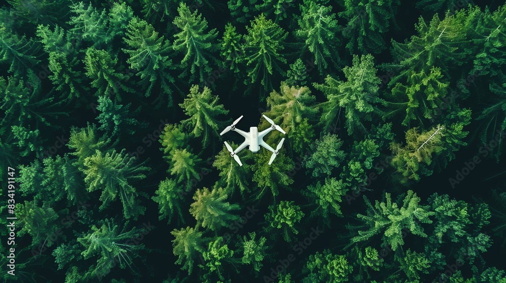 Drones equipped with advanced sensors are used in precision forestry for monitoring, mapping, and managing forest ecosystems efficiently.