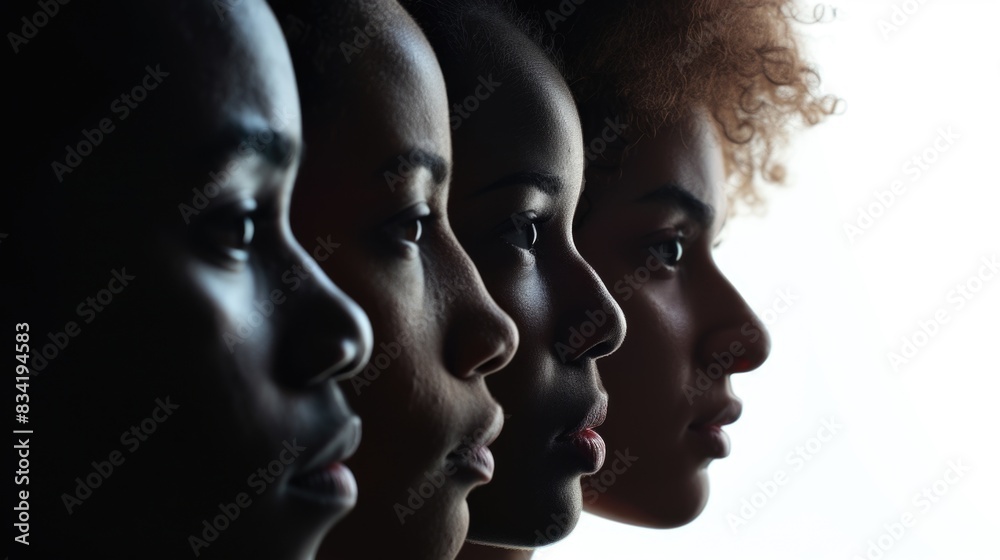 A group of women standing side by side, possibly friends or family members A group of women standing side by side, possibly friends or family members