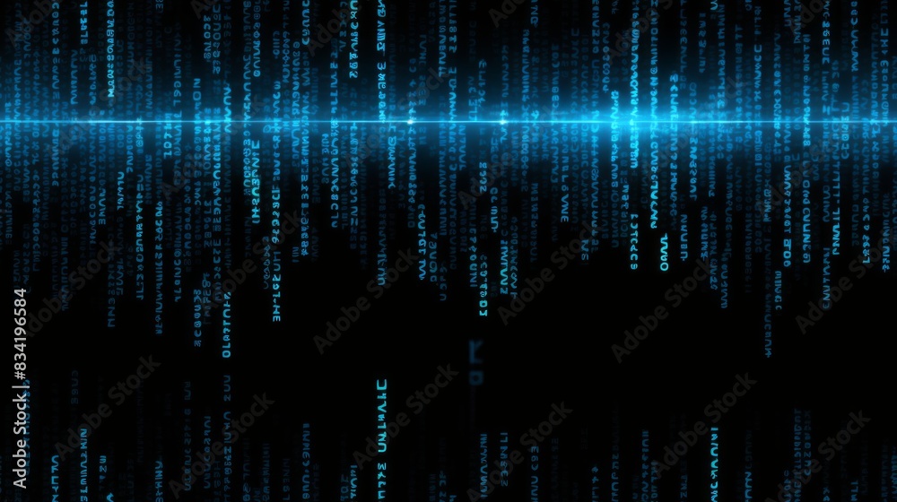 A dark room filled with glowing blue pixels. The pixels are all different shapes and sizes, and they are all moving in different directions.