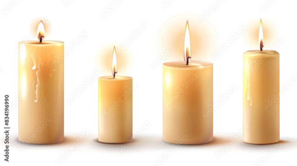 lit candle kit on white background lit candle kit on white background