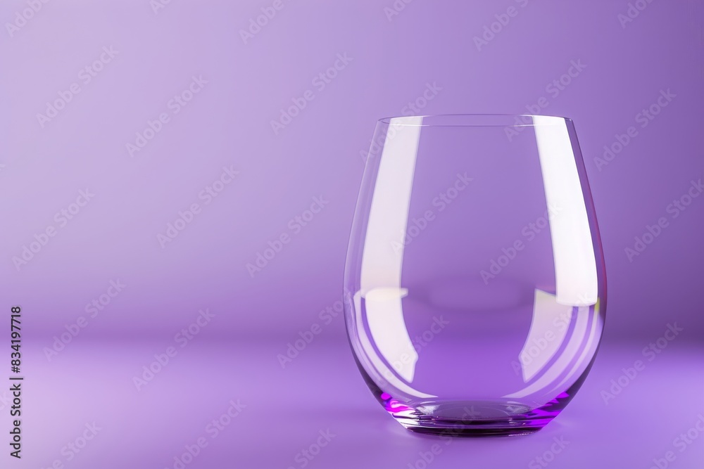 empty stemless glass isolated on purple studio background, made with generative ai empty stemless glass isolated on purple studio background, made with generative ai