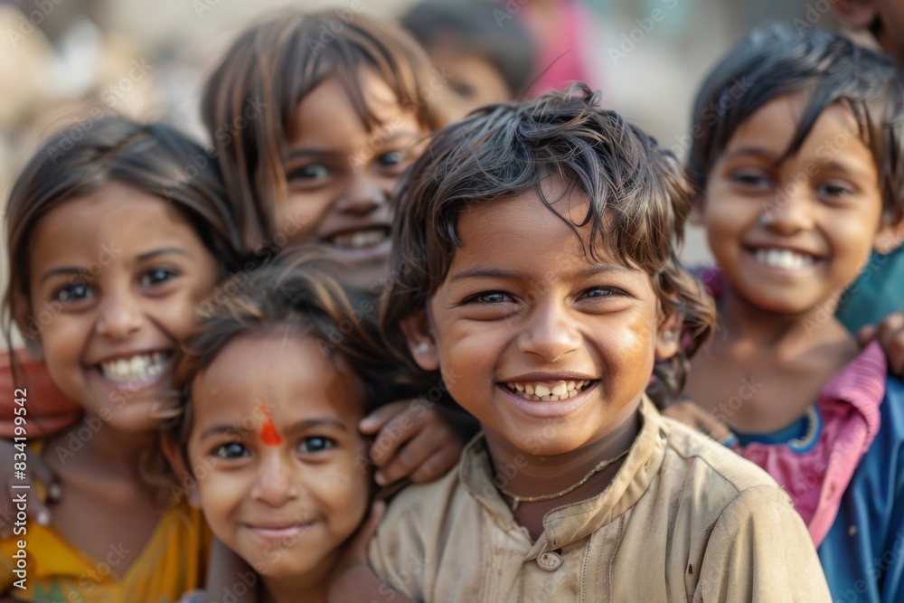 Portrait of a group of happy children