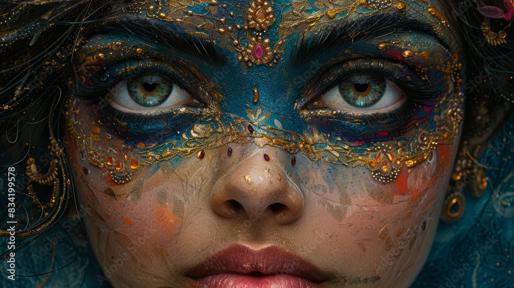 god Krishna in blue and Radha generative ai god Krishna in blue and Radha generative ai