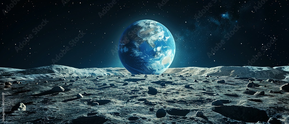 Earth rising over the moon Milestone in Space Exploration, Where Our Fragile Blue Planet Rises over the Lunar Surface, a Beacon for Exploration and a Reminder of Our Place in the Universe Earth rising over the moon Milestone in Space Exploration, Where Our Fragile Blue Planet Rises over the Lunar Surface, a Beacon for Exploration and a Reminder of Our Place in the Universe