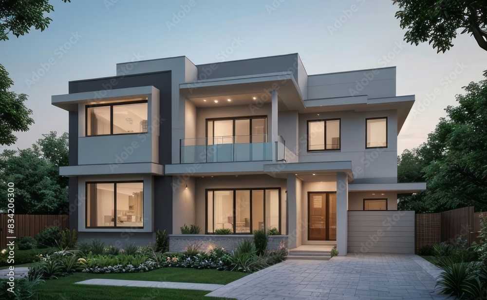 modern house with garden modern house with garden