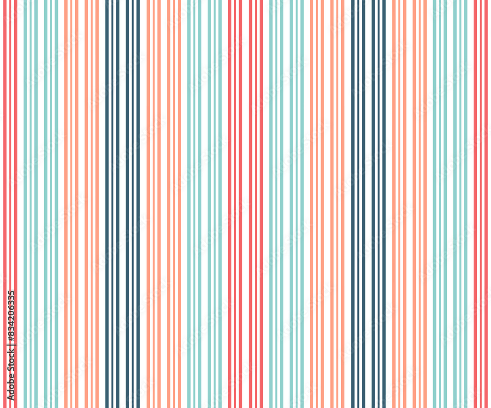 Coral Beach Summer Pin Stripe Seamless Repeat