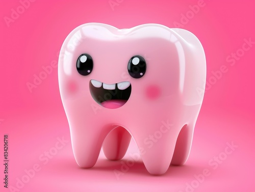 A single tooth with a cheerful expression, often used as a symbol of happiness and positivity