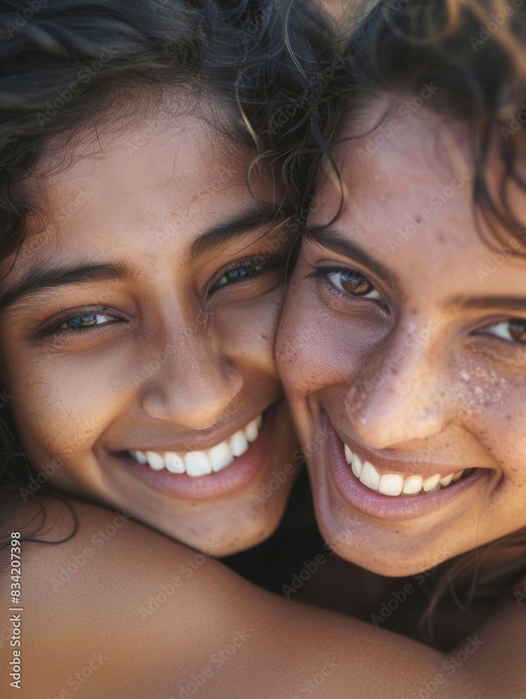 Two women embracing, showing affection and friendship