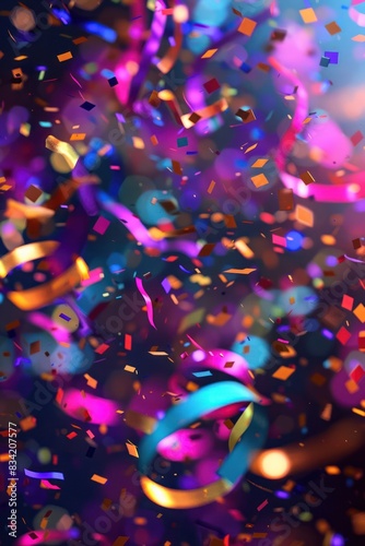 A vivid scene of carnival celebration. New year 2025 background. Future Dusk backdrop