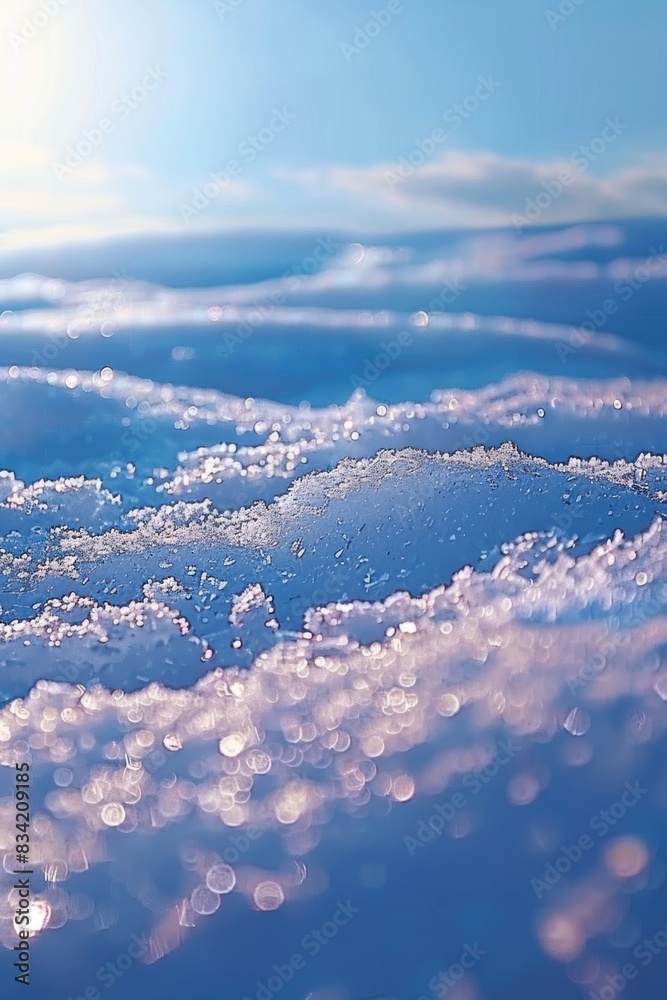 Close-up shot of a snowy ground surface Close-up shot of a snowy ground surface