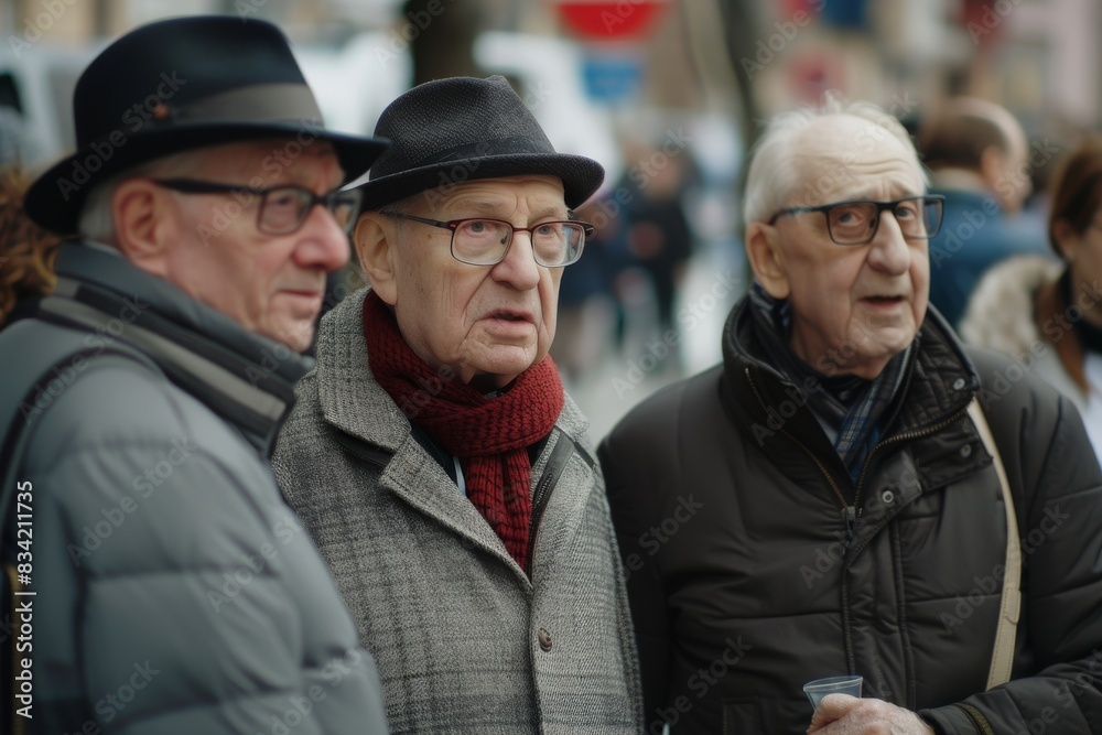 Unidentified people on the street. Unidentified people on the street.