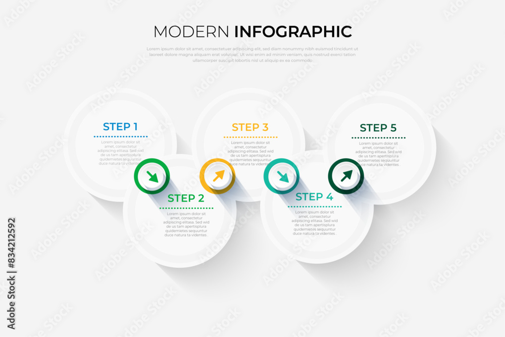 Fototapeta premium Pure white modern 3D infographics