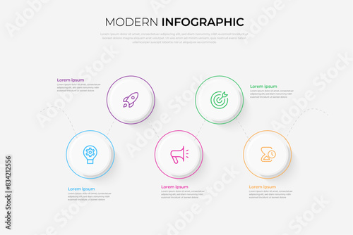 Pure white modern 3D infographics