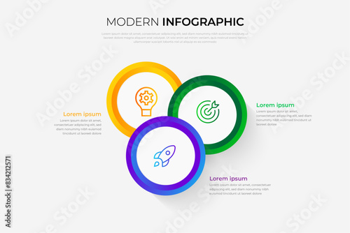 Pure white modern 3D infographics