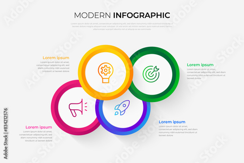 Pure white modern 3D infographics