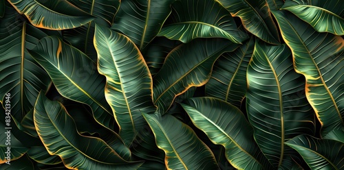 leaves of Spathiphyllum cannifolium  abstract green texture  nature background  tropical leaf. Tropical wallpaper. AI generated illustration