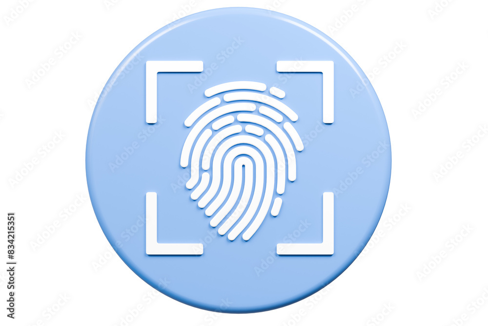 3D Protection scan fingerprint icon. Biometric verification. Touch ID fingerprint. Minimal Fingerprint isolated on blue background. Account identity privacy secure personal data concept. 3d render. 3D Protection scan fingerprint icon. Biometric verification. Touch ID fingerprint. Minimal Fingerprint isolated on blue background. Account identity privacy secure personal data concept. 3d render.