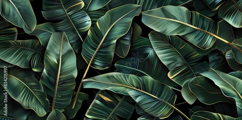 leaves of Spathiphyllum cannifolium, abstract green texture, nature background, tropical leaf. Tropical wallpaper. AI generated illustration