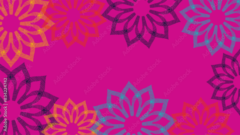 Vector. Perforated hand-drawn patterns Papel Picado. National Hispanic Heritage Month. Floral backgraund with copy space for text, for web banner, poster, cover, splash, social network. Line sketch. Vector. Perforated hand-drawn patterns Papel Picado. National Hispanic Heritage Month. Floral backgraund with copy space for text, for web banner, poster, cover, splash, social network. Line sketch.