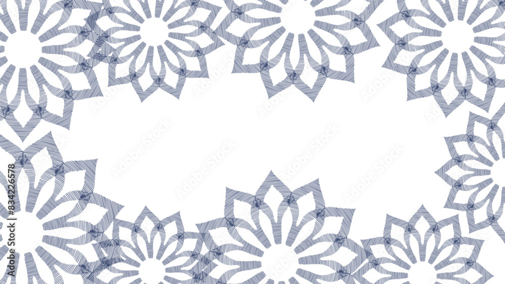 Vector. Perforated hand-drawn patterns Papel Picado. National Hispanic Heritage Month. Floral backgraund with copy space for text, for web banner, poster, cover, splash, social network. Line sketch.