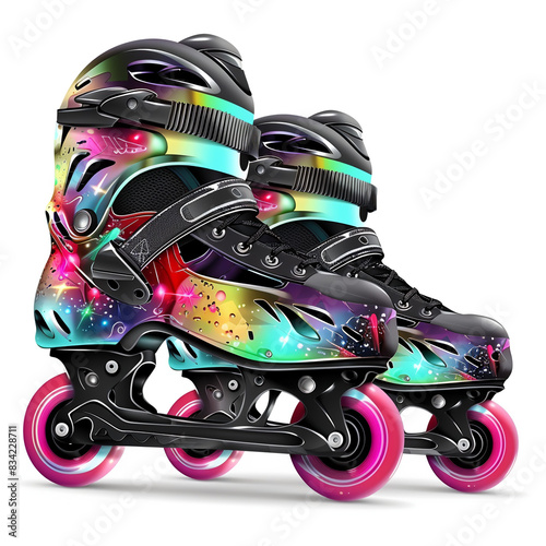 Rollerblades isolated white background