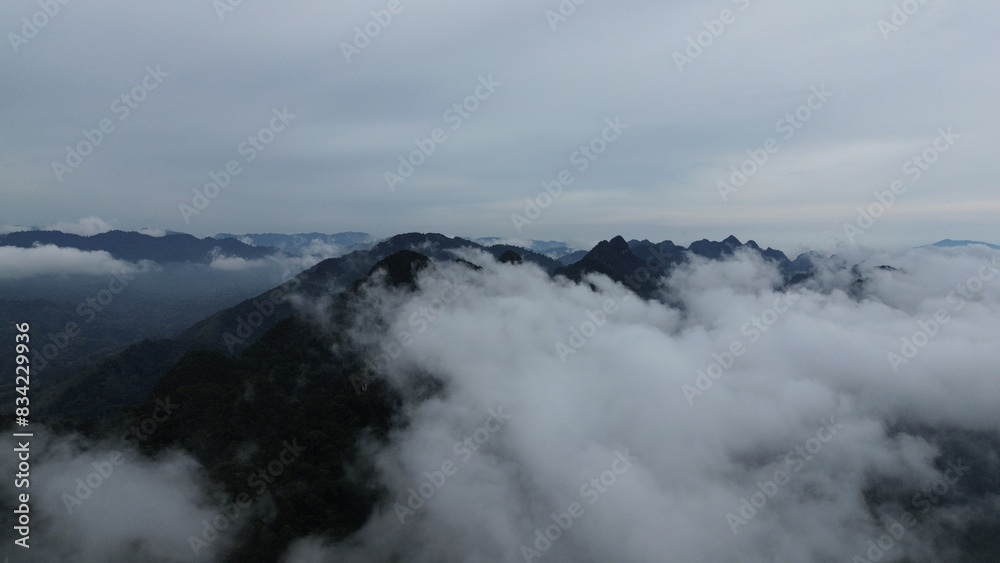 clouds over the mountains