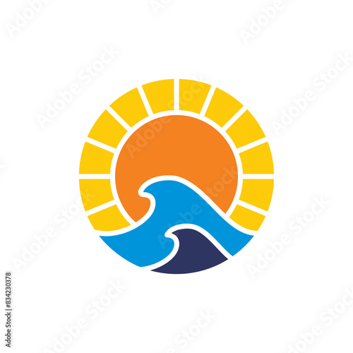Sun And Wave Logo Design 001