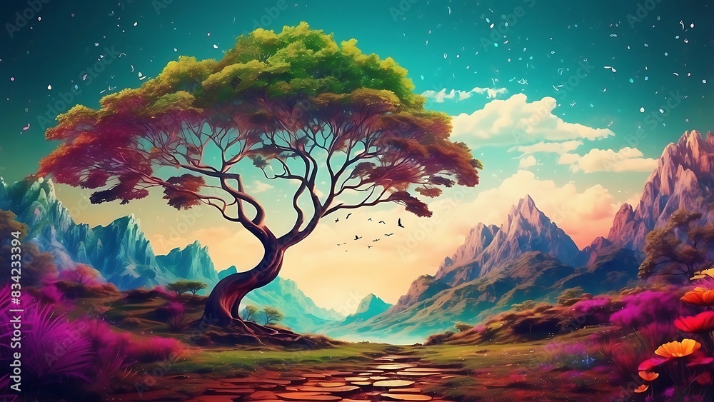 A colorful fantastic scenery A colorful fantastic scenery