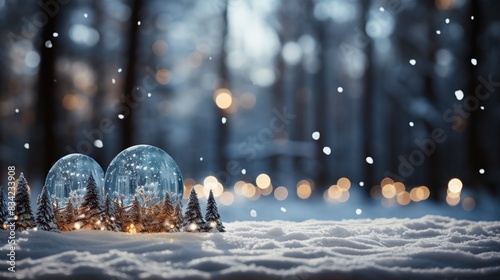 Twinkling Snowscapes: Celebrating the Season with Snowy Ornaments photo