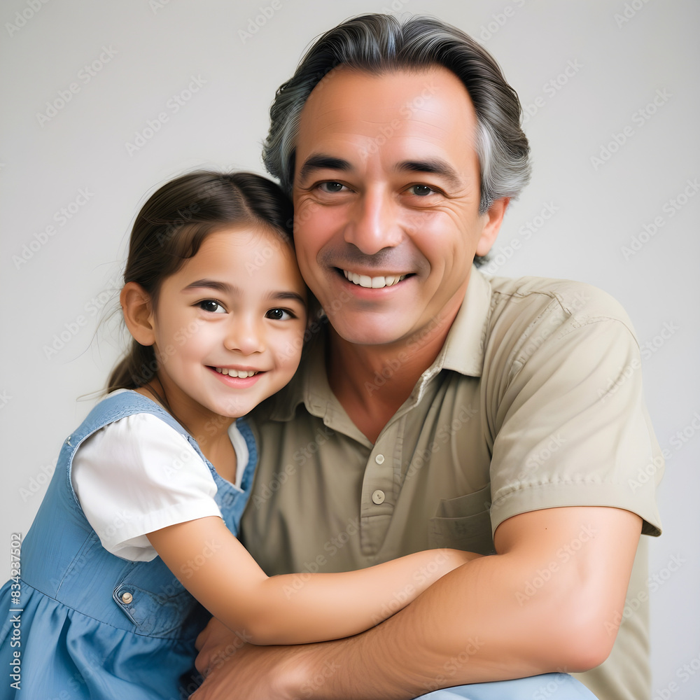 parent and child happy together on white background parent and child happy together on white background