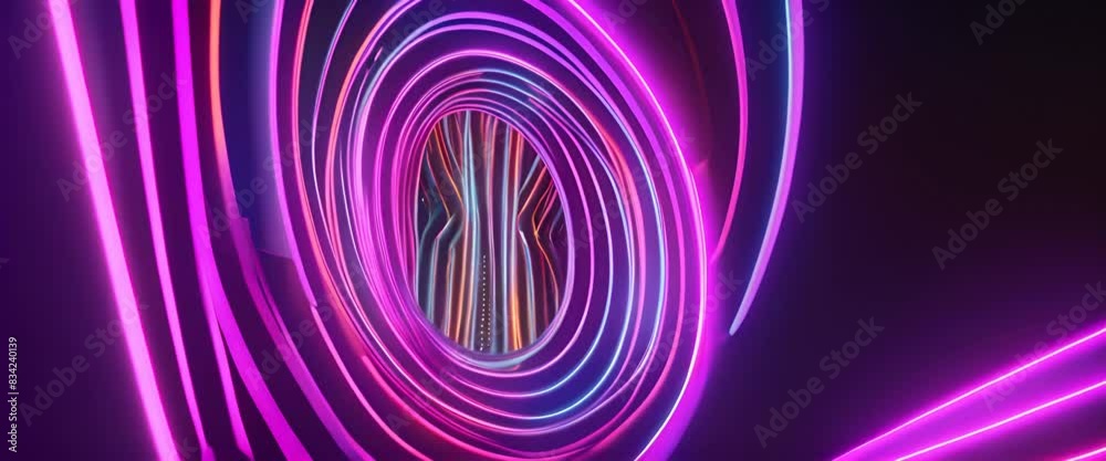colorful abstract circular radial Tunnel neon lines colorful abstract circular radial Tunnel neon lines
