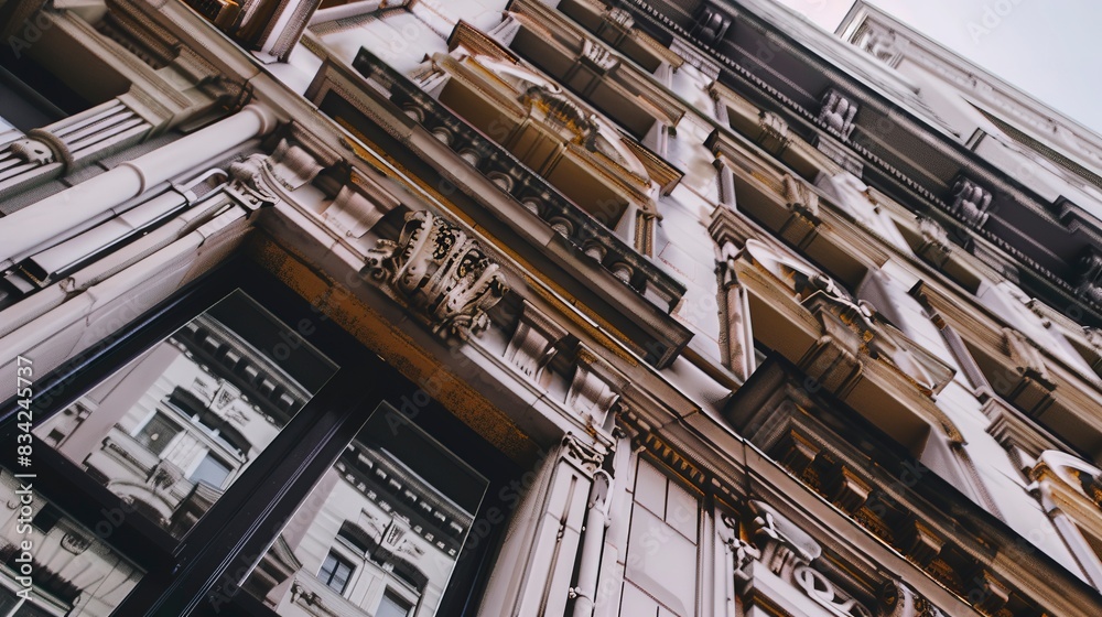 Architectural Details: Close-up shots of building facades, windows, doors, and architectural features, highlighting design elements. 