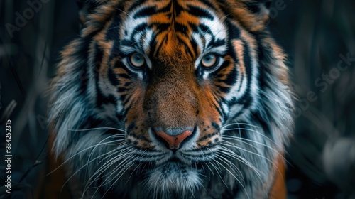 A tiger s intense gaze in the twilight