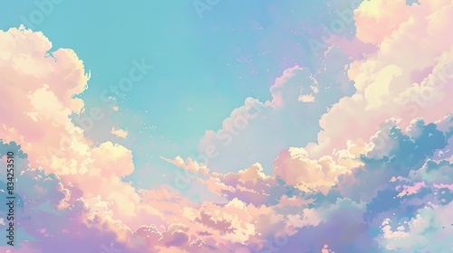 Whimsical cloudscape with pastel sky © Lakkhana
