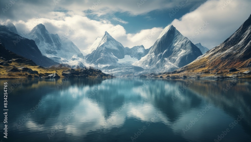 Mountains in Bloom Colorful Swiss Peaks and Reflections Mountains in Bloom Colorful Swiss Peaks and Reflections