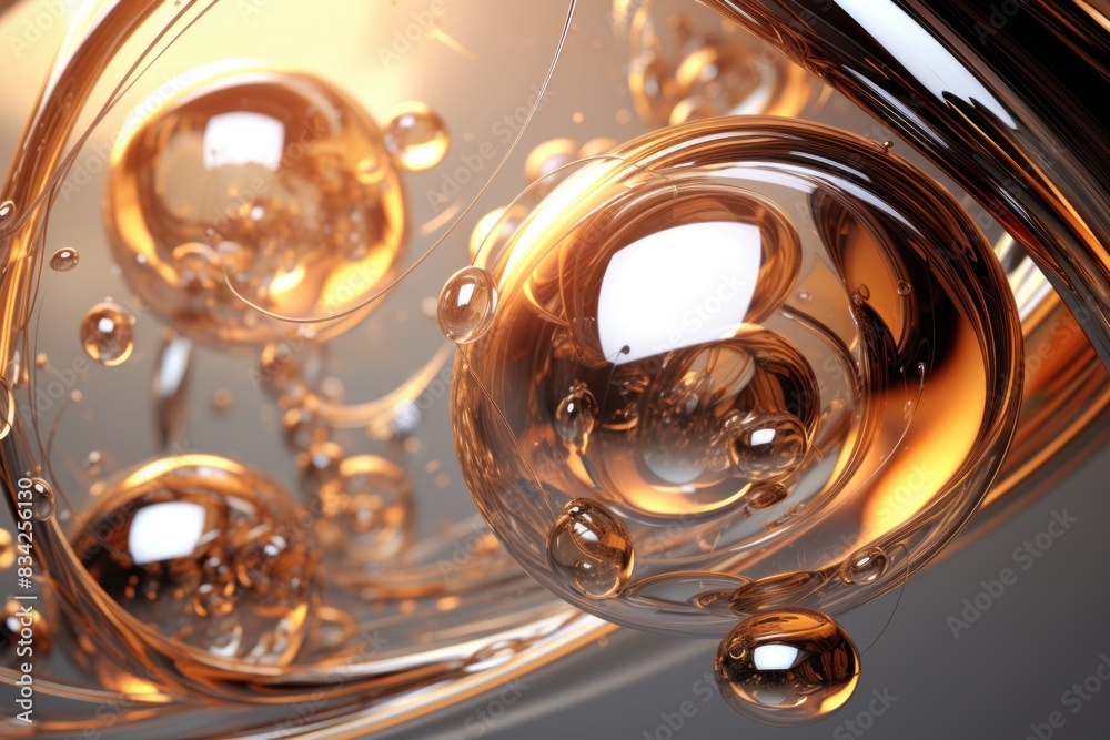 Abstract Glowing Bubbles with Warm Light Abstract Glowing Bubbles with Warm Light