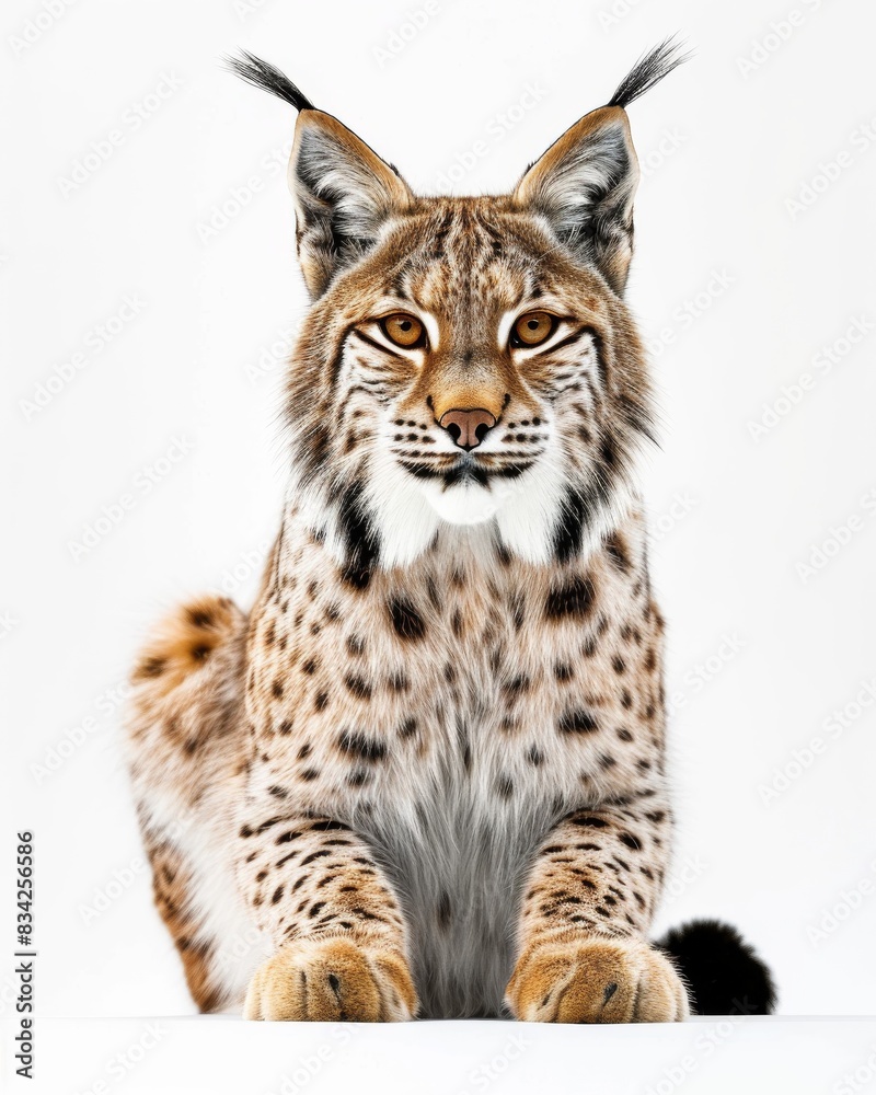the Lynx lynx white copy space on right Isolated on white background the Lynx lynx white copy space on right Isolated on white background