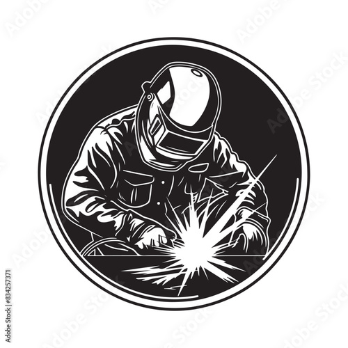 Welding Vector Logo Art, Icons, and Graphics on white background