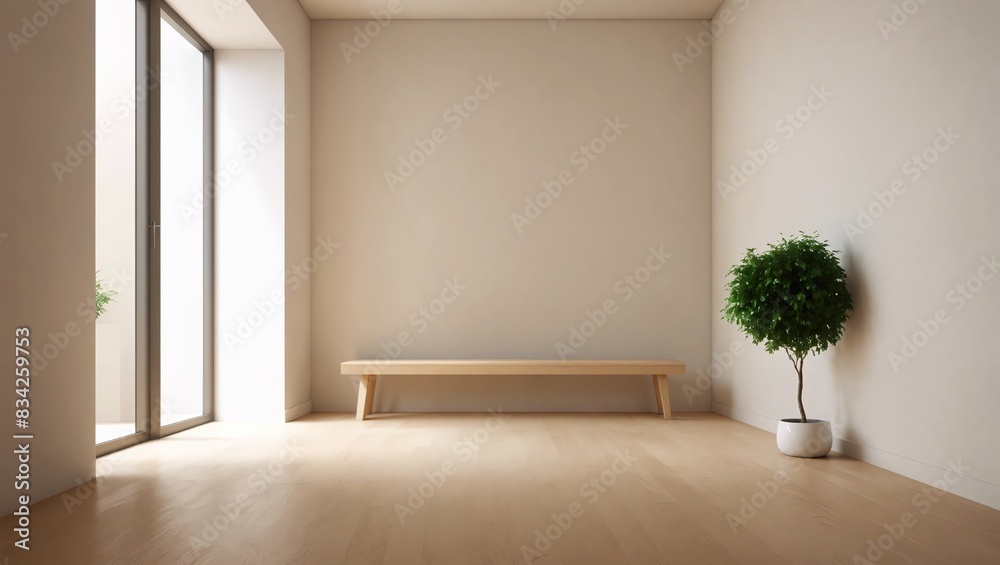 Fototapeta premium simple luxury grey concrete living room with neon light , minimal style. luxury wallpaper.