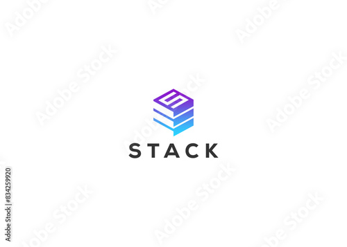 Initial letter S stack logo design vector illustration template