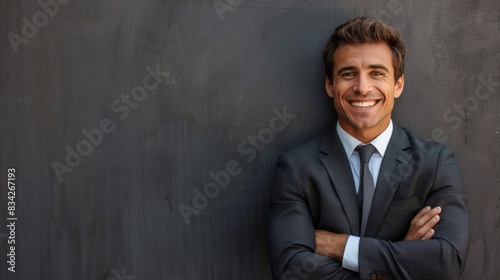 A man in a suit and tie is smiling and posing for a picture © tope007