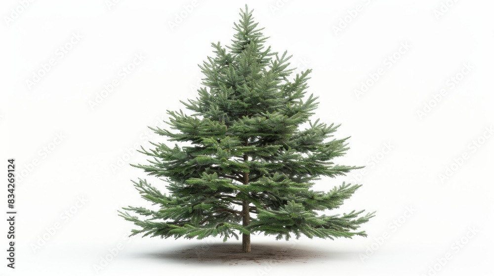 Obraz premium High-quality image of a spruce tree, isolated on a white studio background
