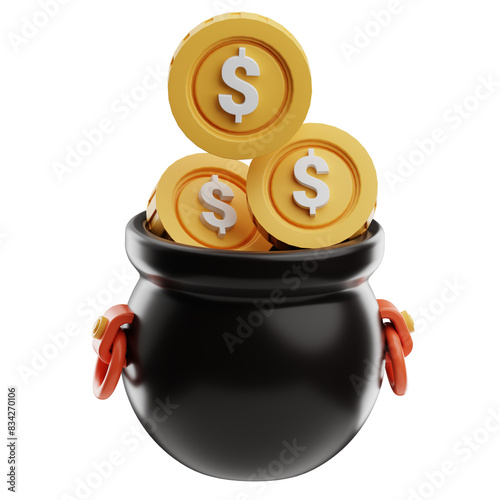 Dollar pot business currency illustration 3d